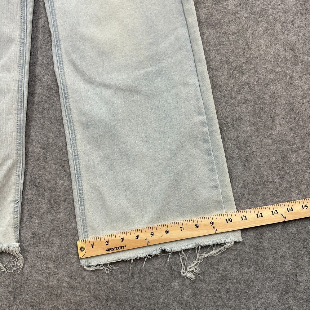 OAT New York Jeans Womens Size 8/29 Light Blue High Rise Wide Leg Baggy Raw Hem - Picture 10 of 10